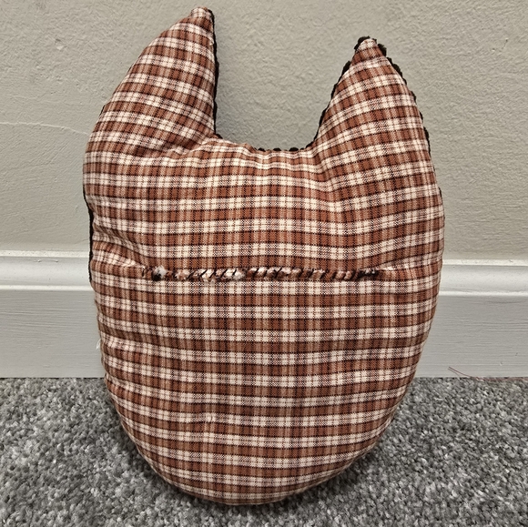 Handmade Primitive Cool Stuffed Cat Heat Great Fabric Details Home Decor Accent - Picture 2 of 5